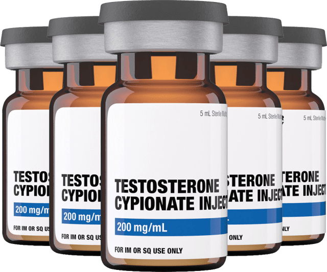 Bottles of Testosterone Cypionate injection, highlighting the cost factors of TRT therapy.